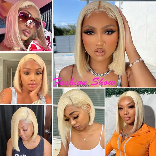 Platinum Blonde Lace Front Human Hair Wig for Women, 13x4 Lace, Natural Feel - Image 5