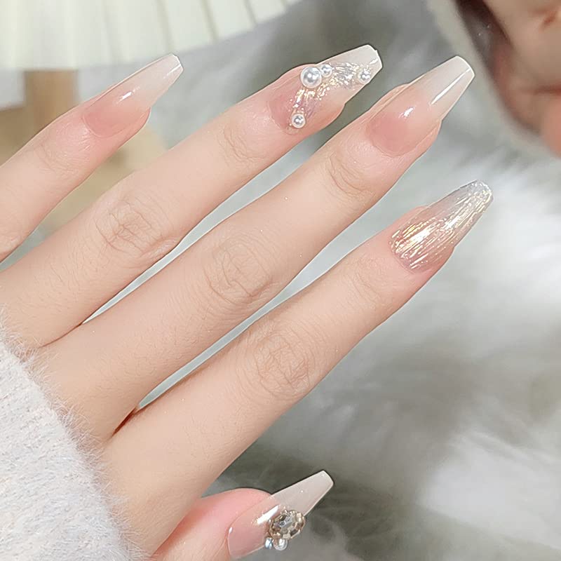 24 Piece Ombre Coffin Acrylic Nail Set for Effortless DIY Design - Image 3