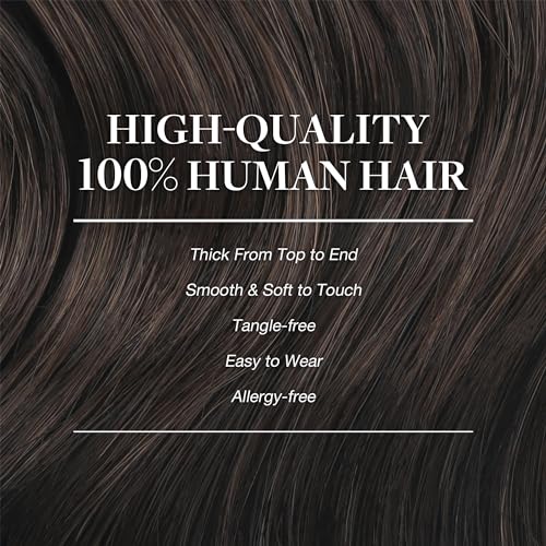 GOO GOO Clip in Hair Extensions Real Human Hair, 22inch 150g 9Pcs, 2 Dark Brown, Remy Human Hair Extensions Clip ins for Women, Natural Human Hair - Image 5