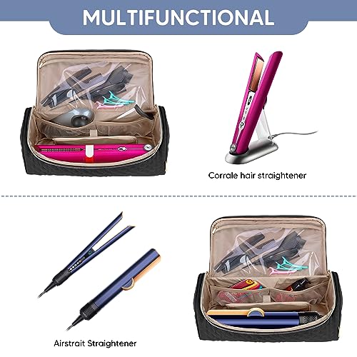 Yarwo Hair Straightener Travel Bag Compatible with Dyson/Revlon/CHI/GHD/REMINGTON Hair Flat Iron, Portable Storage Case for Hair Straightener Flat Curling Iron and Attachments, Black (Patent Pending) - Image 3