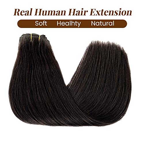 14 Inch Black Remy Real Human Hair Clip-In Extensions 70g Set of 4 - Image 4