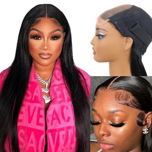 SKINLIKE 5X5 REAL HD Closure Wig Human Hair Invisible Scalp-Melting - Glueless Straight, 0.1mm Ultra-Thin Seamless Blending HD Lace,Tiny Knots, Pre-Plucked, Bleached Knots, 180% Density 16 Inch