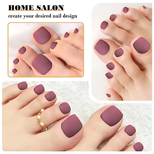24-Piece Short Maroon Acrylic Nail Design Kit for Stylish and Elegant Nail Art - Image 7
