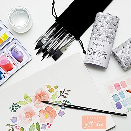 10-Piece Natural Bristle Artist Brushes Set - Professional Painting Tools - Image 2