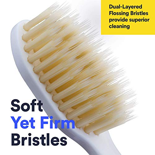 MOUTHWATCHERS Dr Plotkas Extra Soft Flossing Toothbrush, Folding Travel Toothbrush for Adults, Ultra Clean Toothbrush, Good for Sensitive Teeth and Gums, 2 Pack - Image 4