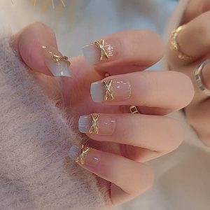 Light Blue Ombre Acrylic Nail Design Set for Chic Nail Art Enthusiasts - 100 Piece