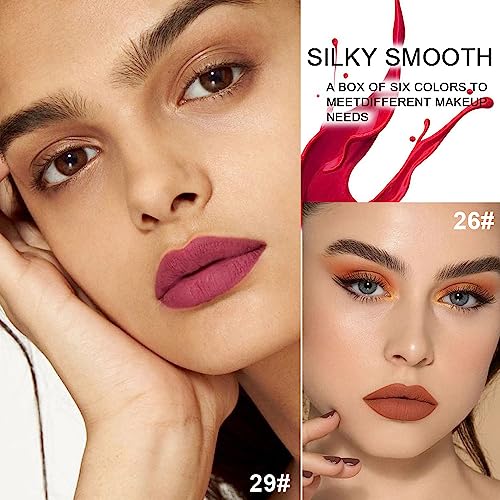 evpct Wine Lip Tint Stain 6 Colors Set Long Lasting Waterproof, Warm pink neutral Nude brown Deep cranberry Mauve pink Berry pink Wine Bottles Lip Tint Stain Korean Peel off Liquid Lipstick Set 05 - Image 5