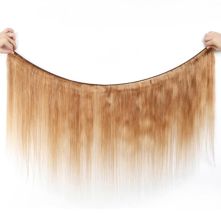 Honey Blonde Straight Hair Bundles 8A Grade Double Weft 300g 22 24 26 Inch - Image 6