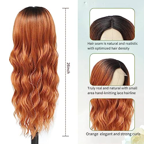 Orange Human Hair Wig - Image 3