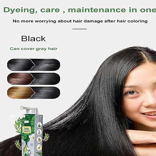 Pure Plant Extract For Grey Hair Color Bubble Dye - Plant Bubble Hair Dye Shampoo, Lazy Bubble Hair Dye, Instant Natural Hair Dye Shampoo, Hair Dye Shampoo for Women Men (300ML dark brown) - Image 3