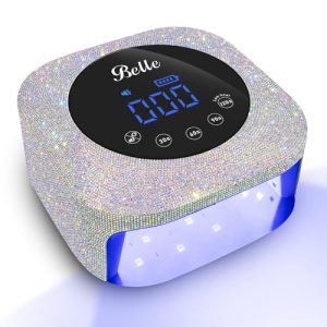 Belle Cordless UV LED Nail Lamp, 54W Large Screen Gel Dryer with Touch Control & Sensor Timer, Rechargeable Nail Curing Lamp for Salon & Home