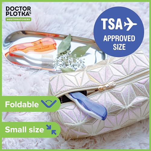 MOUTHWATCHERS Dr Plotkas Extra Soft Flossing Toothbrush, Folding Travel Toothbrush for Adults, Ultra Clean Toothbrush, Good for Sensitive Teeth and Gums, 2 Pack - Image 5