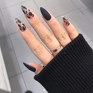Stylish Nail Art Cow Print Acrylic Nail Design Kit for Enthusiasts