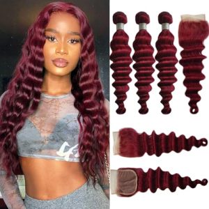 Hair weave closure made from human hair.