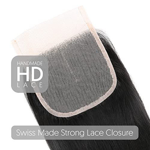 15A Brazilian Virgin Remy Straight Human Hair Lace Closure 10 Inch Natural Color Free Part - Image 3