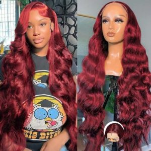 Colored Full Lace Human Hair Wig for Women - Natural Look, Adjustable Size
