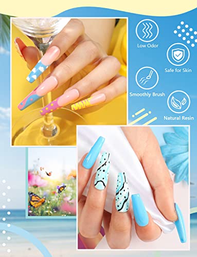32 Colors Gel Nail Polish Kit with UV Light 120W Nail Dryer, White Nude Purple Gel Nail Polish Set, UV LED Nail Lamp, No Wipe Base Top Coat, Nail Art Decorations, Manicure Tools Starter Kit - Image 5