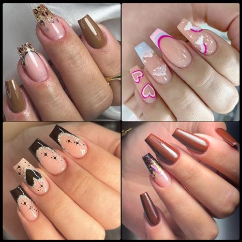 "Solid Color Coffin Acrylic Nails" - Image 2