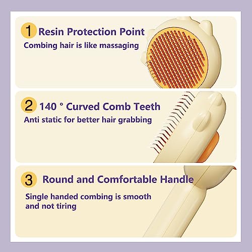 Kids White Rabbit Hair Brush with Soft Bristles and Easy Grip Handle - Image 5