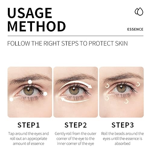 Under Eye Roller Serum With Roller Balls For Dark Circles And Puffiness | Under Eye Cream Roller Massage Ball for Fine Lines and Wrinkles | Hydrates Brightens Under Eye Area Restores Skin Firmness - Image 4