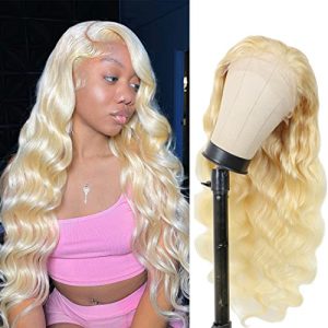 613 Lace Front Wig Human Hair Body Wave 13x6 Lace Frontal Wig Blonde Lace Front Wigs Human Hair Pre Plucked with Baby Hair Natural Hairline 150% Density (26 inch)