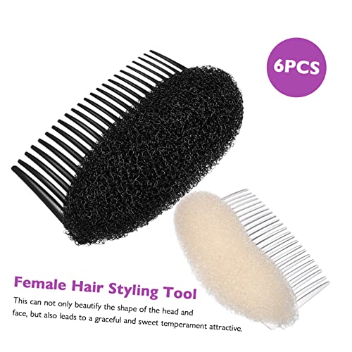 Housoutil 6pcs Sponge Hair Styling Hair Styling Accessories Hair Styling Tools Hair Clips for Curls Hair Ponytail Hair Gems for Women Volumizing Hair Clips Acrylic Hairbrush Women's Curly - Image 7