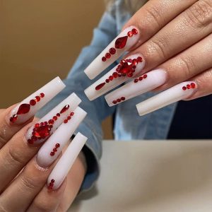 Red Ballerina Acrylic Nails