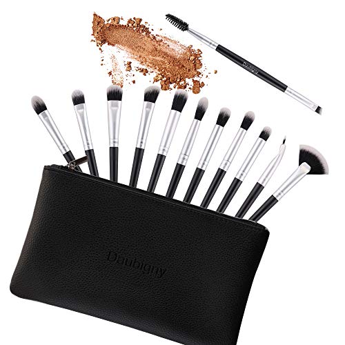 Daubigny 12 PCS Eye Makeup Brush Set with Carrying Bag for Eyeshadow and Concealer - Image 3