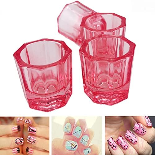 4 PCS Nail Art Acrylic Liquid Powder Dappen Dish Glass Liquid Holder Glass Bowl Crystal Cup Nail Supplies - Image 4
