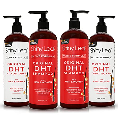 DHT Blocker Shampoo and Conditioner for Hair Loss With Biotin For Men, Women, Anti-Hair Loss Treatment, Rosemary Leaf Oil and Asparagus Extracts, for Thinning Hair (Shampoo and Conditioner)
