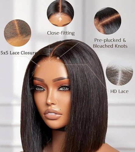 New 10-inch Bob Wig, Real Human Hair, Natural Texture for Women - Image 5