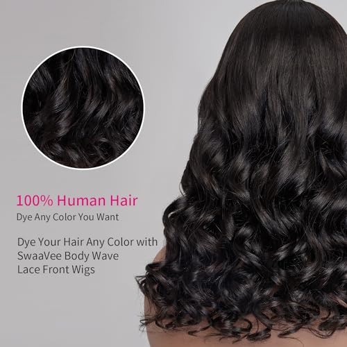 HD Lace Front Wigs Human Hair 180 Density Long Natural Body Wave Wig with 100% Human Hair for Black Women 16 Inch Closure Wig - Image 4