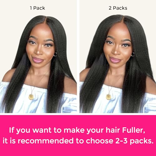 Hair Extensions Clip in Hair Extensions 100% Real Human Hair 110g Kinky Straight Seamless Clip in Hair Extensions Natural Black 14 Inch Human Hair with Invisi Edge for Black Women - Image 5