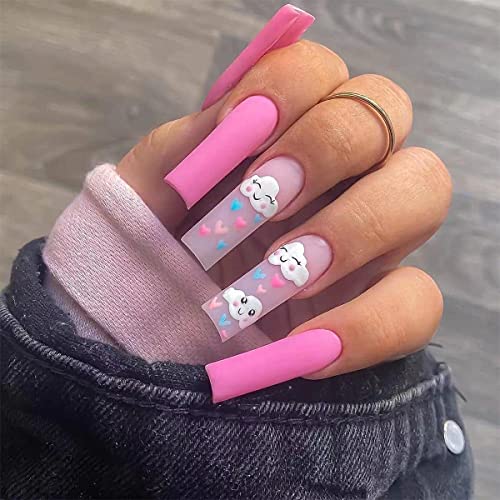 Kuromi-themed acrylic nails for a unique style.