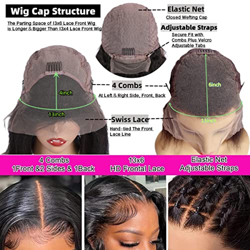 Wear and Go Glueless Kinky Straight Human Hair Bob Wigs for Black Women 13x4 HD Transparent Lace Frontal Pre plucked 10 Inch Short Bob Wig 150% Italian Yaki Straight Wigs Middle Part - Image 6
