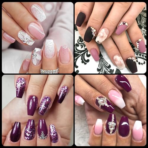 "Solid Color Coffin Acrylic Nails" - Image 7