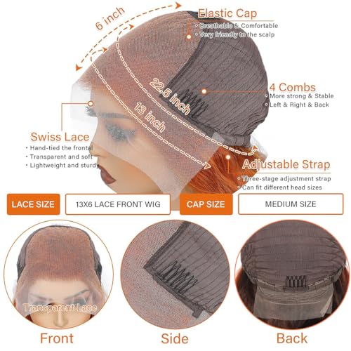Ginger Orange Short Human Hair Wig for a Stylish Look and Comfortable Fit - Image 4