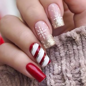 White Snowflake Acrylic Nails
