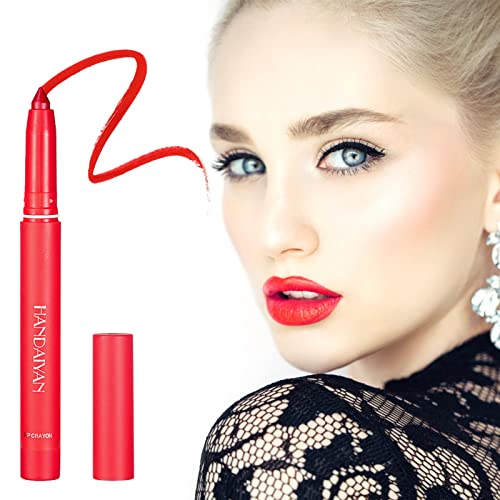 Mattes Velvet Lipstick Pencil Lip Liner Non Fading Non Stick Cup Lipstick Pencil Lip Liner Lipstick Suitable For Ladies Lipstick Gift Womens Halloween Makeup (F, One Size) - Image 4