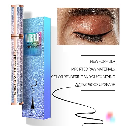 Liquid Eye Pencil Starry Eyeliner, 36H Waterproof Black Hyper Easy Eyeliner Pen Precision Felt Eyeliner, Ultra-Fine Tip, Transfer Proof Long-Lasting Quick-Dry Smooth (#01 Dream Purple) - Image 6