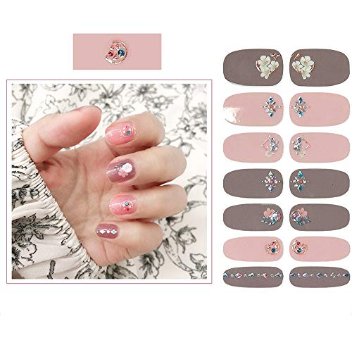SIUSIO 112pcs 8 Sheets Full Nail Wraps Stick on Gel Nail Polish Strips Stickers Elegant Gradient Glitter Nail Adhesive DIY Nail Art Sticker with 1PCS Crystal Glass Nail Files for Women Girls - Image 2