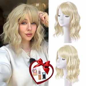 Platinum Blonde 100% Human Hair Wig for Women, Natural Look, Adjustable Medium Size