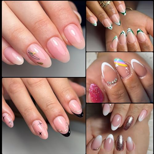 AddFavor 240pcs Short Almond Nail Tips Soft Gel x Nail Tips Almond Clear Fake Nails Short Acrylic Nail Tips Full Cover Gel Nails for Extension Nail Manicure Salon Home DIY - Image 6