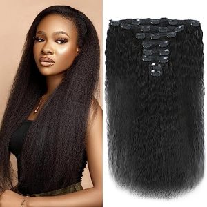 Kinky Straight Clip-In Human Hair Extension