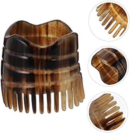 Massage Comb Scalp Massager Hair Comb Cleaning Brush Scrubber Brush Horn Comb Massage Hair Comb Mustache Comb Hair Growth Massager Shun Horn Consumption Man Horns - Image 3