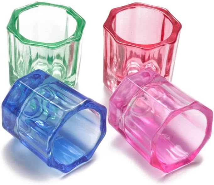 4 PCS Nail Art Acrylic Liquid Powder Dappen Dish Glass Liquid Holder Glass Bowl Crystal Cup Nail Supplies - Image 6