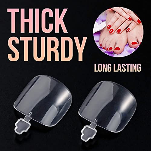 600Pcs Clear Toe Nail Tips, Rosy Finch 12 Size Fake Toenails for Acrylic Tips False Nails Full Cover DIY Foot Nails - Image 2
