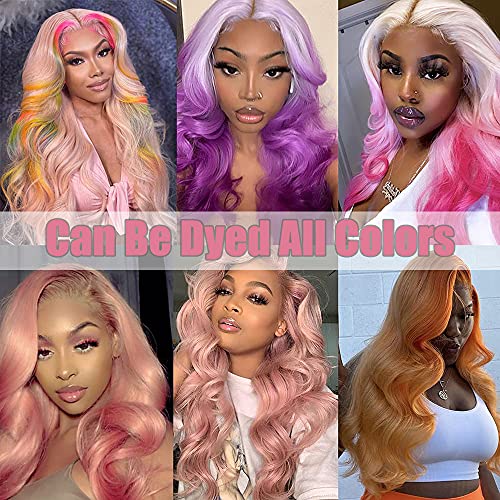 Blonde Lace Front Wigs Human Hair 13x4 613 Lace Front Wig Human Hair Body Wave 613 Frontal Wig Human Hair Pre Plucked with Baby Hair 180% Density 28Inch - Image 3