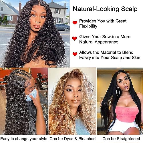 26 28 30 Inch Human Hair Bundles Deep Wave 3 Bundles 100% Unprocessed Brazilian Virgin Human Hair Curly Deep Wave Bundles 300G Machine Double Weft Natural Black Color - Image 4