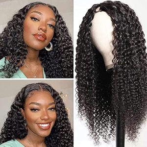 west kiss V Part Wig Human Hair Curly V Part Wigs for Black Women Human Hair Upgrade of U Part Human Hair Wig Kinky Curly V part Wig No Leave Out Curly Human Hair V Part Wig 180% Density 20 inch